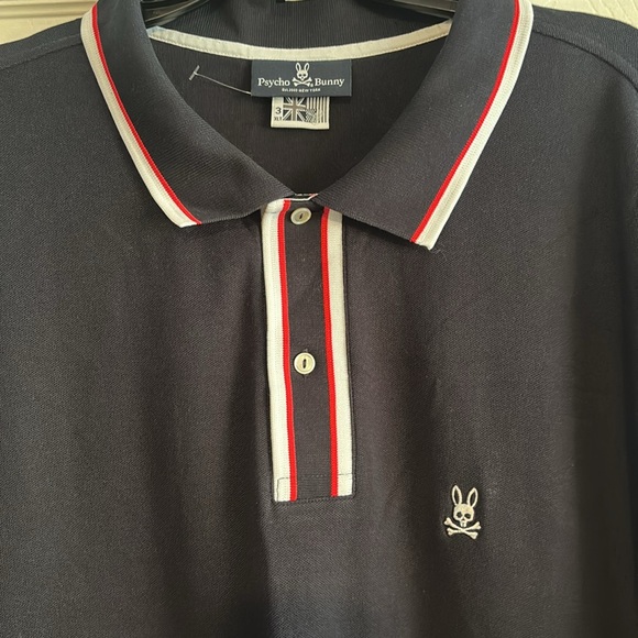 🌺Psycho Bunny Black and Red Polo Shirt Classic Design - Picture 2 of 7